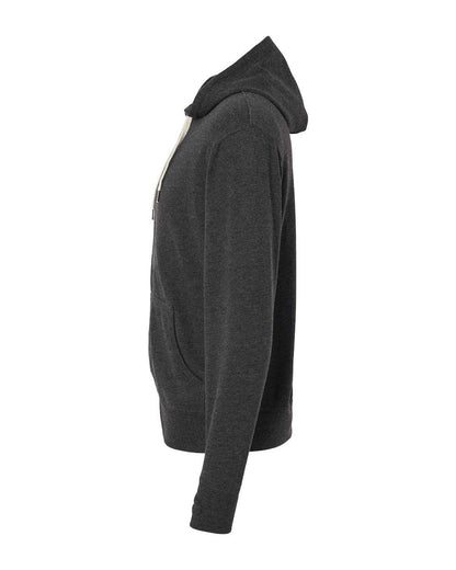 Independent Trading Co. Heathered French Terry Full-Zip Hooded Sweatshirt PRM90HTZ #color_Charcoal Heather