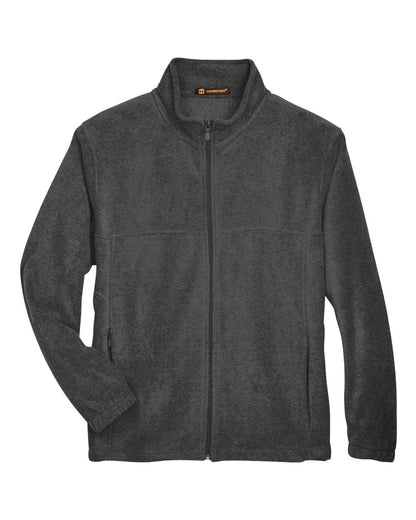 Harriton Men's Tall Full-Zip Fleece M990T #color_Charcoal