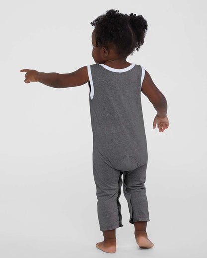 Rabbit Skins Infant Harborside Mélange Tank Romper 4492 #colormdl_Smoke Melange