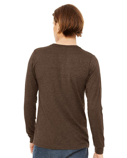 BELLA + CANVAS Heather CVC Long Sleeve Tee 3501CVC #colormdl_Heather Brown