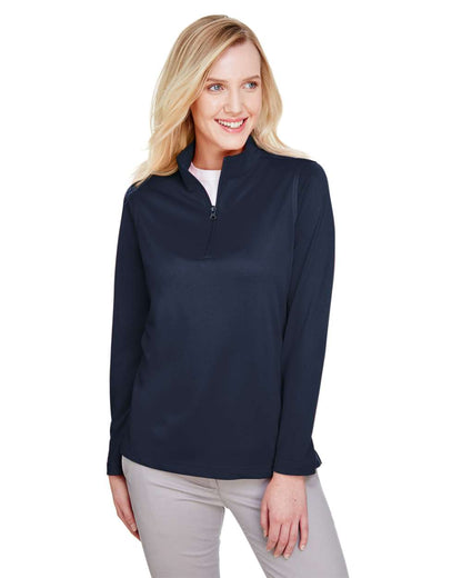 Harriton Women's Advantage Snag Protection Plus Quarter-Zip Pullover M748W #colormdl_Dark Navy