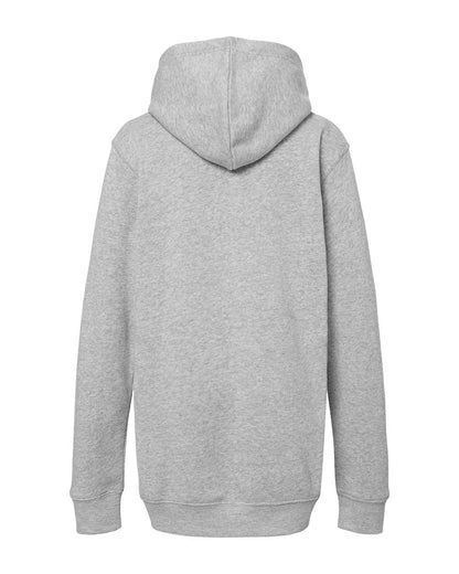 J. America Youth Triblend Fleece Hooded Sweatshirt 8880 #color_Grey Triblend