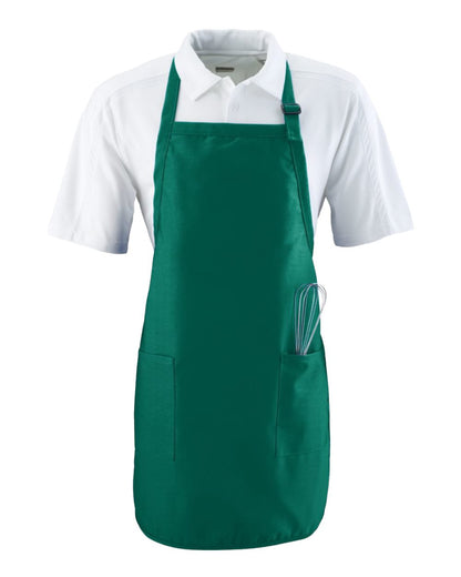 Augusta Sportswear Full Length Apron with Pockets 4350 #color_Dark Green