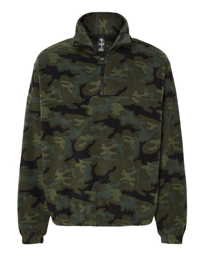 Burnside Polar Fleece Quarter-Zip Pullover 3052 #color_Green Camo