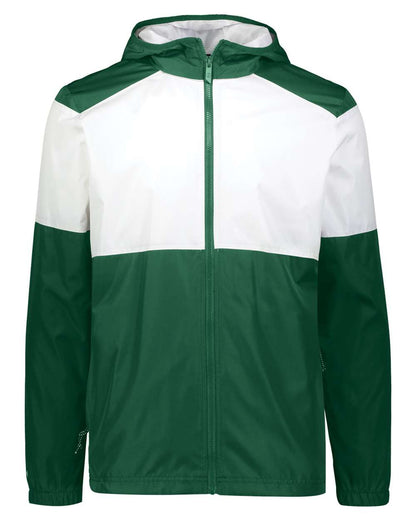 Holloway Men's SeriesX Hooded Jacket 229528 #color_Dark Green/ White