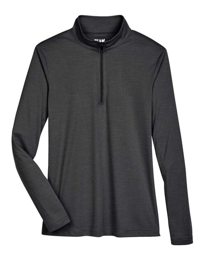 Team 365 Women's Zone Sonic Heather Performance Quarter-Zip Pullover TT31HW #color_Black Heather