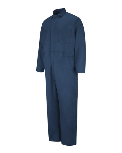 Red Kap Men's Button-Front Cotton Coverall CC16 #color_Navy