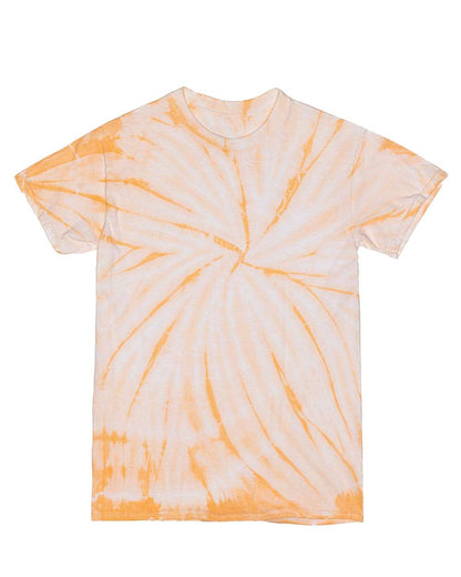 Dyenomite Cyclone Pinwheel Tie-Dyed T-Shirt 200CY #color_Tangerine