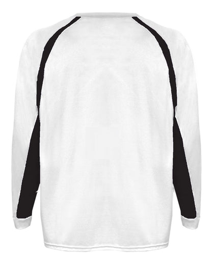 Badger Youth B-Core Hook Long Sleeve T-Shirt 2154 #color_White/ Black