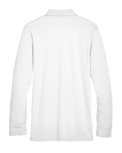 Devon & Jones Men's CrownLux Performance® Plaited Long Sleeve Polo DG20L #color_White