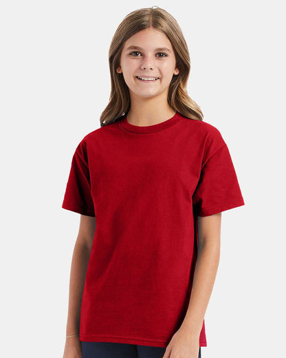 Hanes Authentic Youth T-Shirt 5450 #colormdl_Deep Red