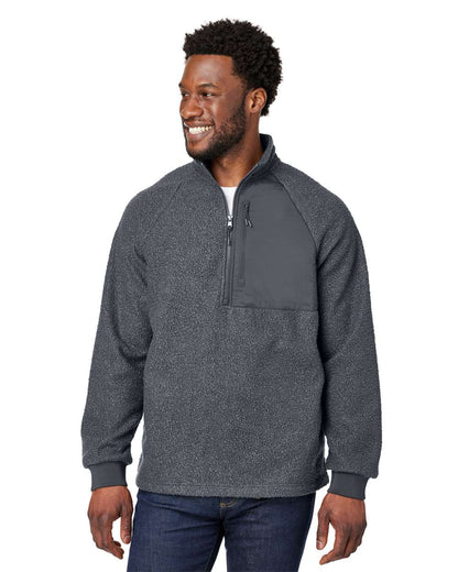 North End Men's Aura Sweater Fleece Quarter-Zip Pullover NE713 #colormdl_Carbon/ Carbon