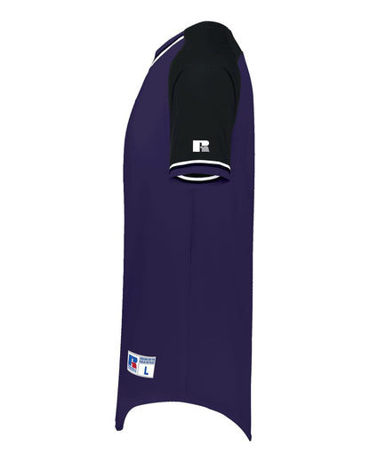 Russell Athletic Youth Classic V-Neck Jersey R01X3B #color_Purple/ Black/ White
