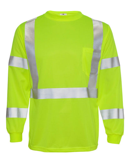 Kishigo Unisex Long Sleeve Class 3 T-Shirt 9145-9146 #color_Lime