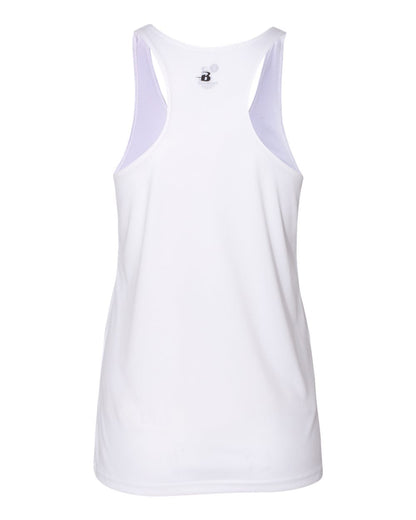 Badger Women’s B-Core Racerback Tank Top 4166 #color_White