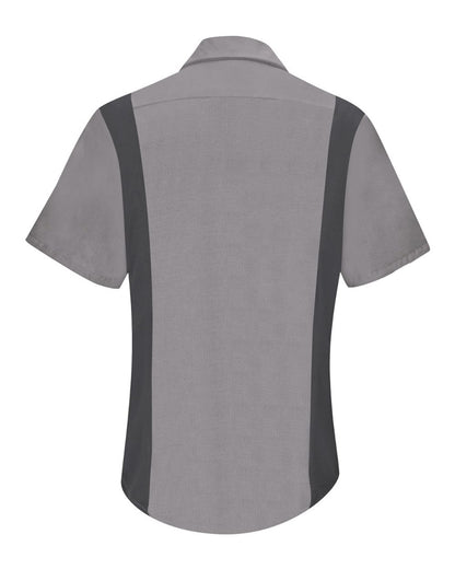 Red Kap Women's Performance Plus Short Sleeve Shop Shirt with Oilblok Technology SY41 #color_Light Grey/ Charcoal
