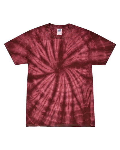 Colortone Youth Multi-Color Tie-Dyed T-Shirt 1000Y #color_Spider Burgundy