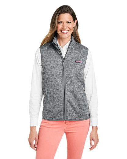 vineyard vines Women's Mountain Sweater Fleece Vest O001411 #colormdl_Grey Heather