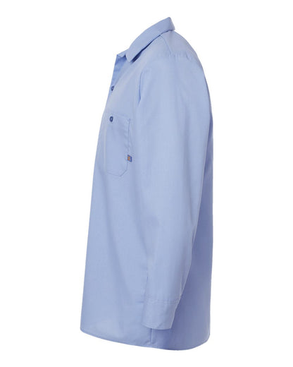 Dickies Men's Tall Industrial Long Sleeve Work Shirt L535T #color_Light Blue