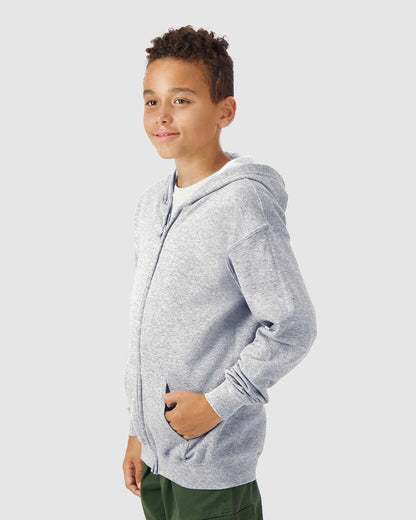 Gildan Youth Heavy Blend™ Full-Zip Hooded Sweatshirt 18600B #colormdl_Sport Grey