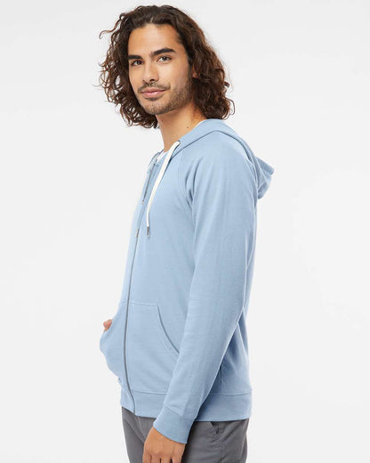 Independent Trading Co. Icon Lightweight Loopback Terry Full-Zip Hooded Sweatshirt SS1000Z #colormdl_Misty Blue