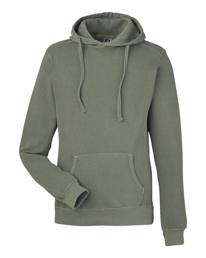 J. America Unisex Pigment-Dyed Fleece Hooded Sweatshirt 8730 #colormdl_Spruce