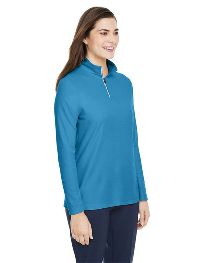 CORE365 Women's Fusion ChromaSoft™ Pique Quarter-Zip Pullover CE405W #colormdl_Electric Blue