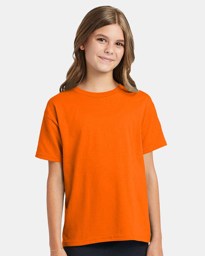 Hanes Ecosmart™ Youth T-Shirt 5370 #colormdl_Safety Orange