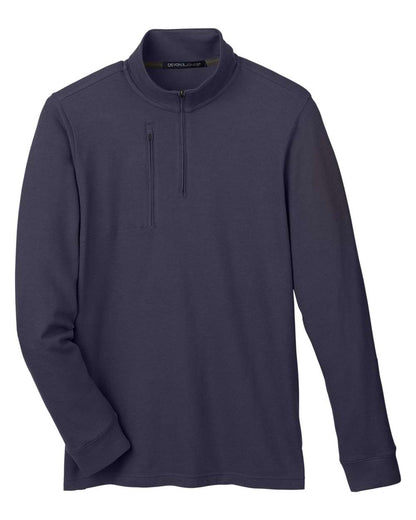 Devon & Jones Men's New Classics® Performance Quarter-Zip Pullover DG400 #color_Navy