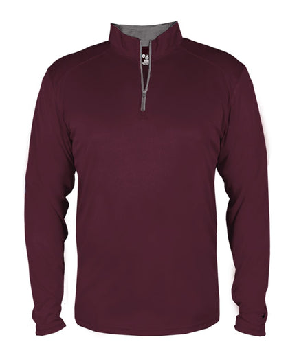 Badger B-Core Quarter-Zip Pullover 4102 #color_Maroon/ Graphite