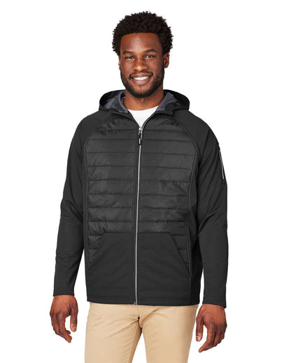 CORE365 Unisex Techno Lite Hybrid Hooded Jacket CE808 #colormdl_Black
