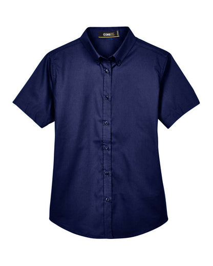 CORE365 Women's Optimum Short Sleeve Twill Shirt 78194 #color_Classic Navy