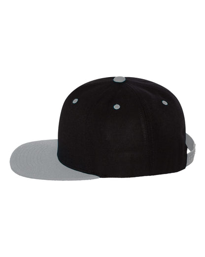 YP Classics Premium Flat Bill Snapback Cap 6089M #color_Black/ Silver