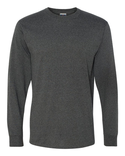 JERZEES Men's Dri-Power® Long Sleeve 50/50 T-Shirt 29LSR #color_Black Heather