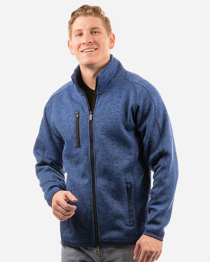 Burnside Men's Sweater Knit Jacket 3901 #colormdl_Heather Navy