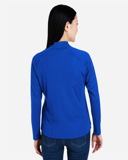 CORE365 Women's Origin Performance Pique Quarter-Zip Pullover CE418W #colormdl_True Royal/ Carbon