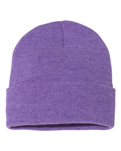 Sportsman 12" Solid Cuffed Beanie SP12 #color_Heather Purple