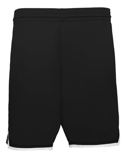 Alleson Athletic Youth Retro Basketball Shorts A54000 #color_Black/ Black/ White