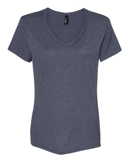 Hanes Women's Perfect-T V-Neck T-Shirt S04V #color_Charcoal Heather