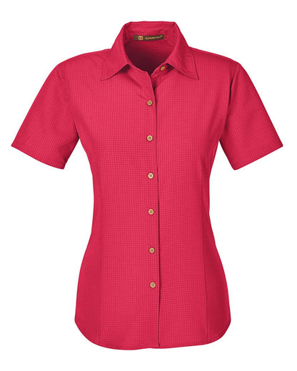 Harriton Women's Barbados Textured Camp Shirt M560W #color_Parrot Red