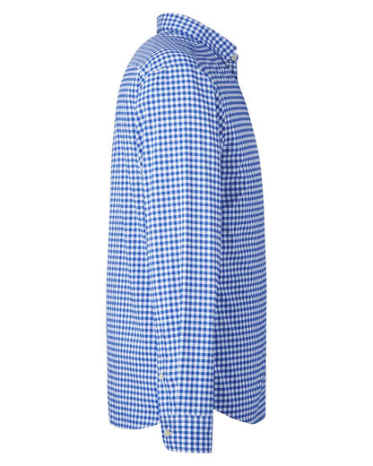 vineyard vines Men's On-The-Go Nylon Gingham Shirt W012060 #color_Martime Blue