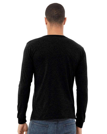 BELLA + CANVAS Heather CVC Long Sleeve Tee 3501CVC #colormdl_Solid Black Blend