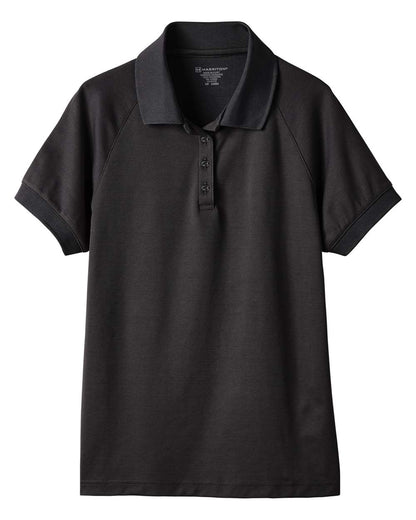 Harriton Women's Charge Snag and Soil Protect Polo M208W #color_Black