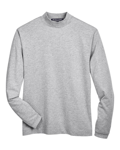 Devon & Jones Unisex Sueded Jersey Mock Neck T-Shirt D420 #color_Grey Heather