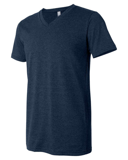 BELLA + CANVAS Unisex Heather CVC V-Neck Tee 3005CVC #color_Heather Navy
