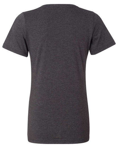 BELLA + CANVAS Women's Relaxed Heather CVC V-Neck Tee 6405CVC #color_Dark Grey Heather