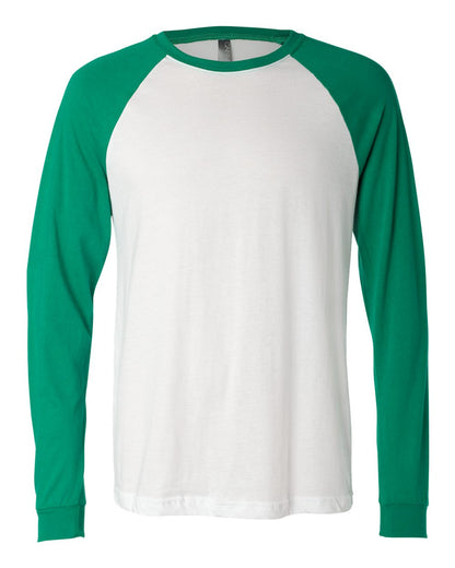 BELLA + CANVAS Men's Long Sleeve Jersey Baseball Tee 3000 #color_White/ Kelly
