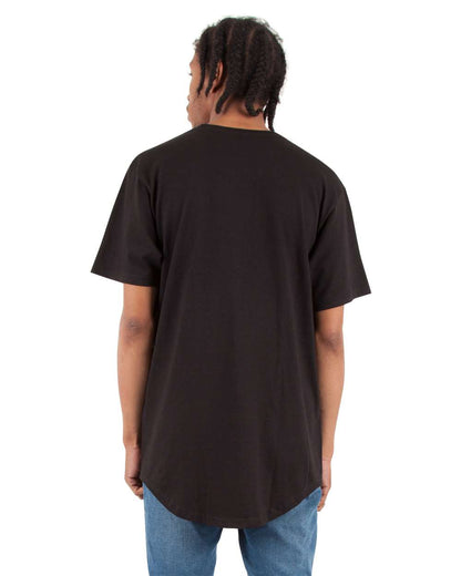 Shaka Wear Unisex Curved Hem Long T-Shirt SHCLT #colormdl_Black