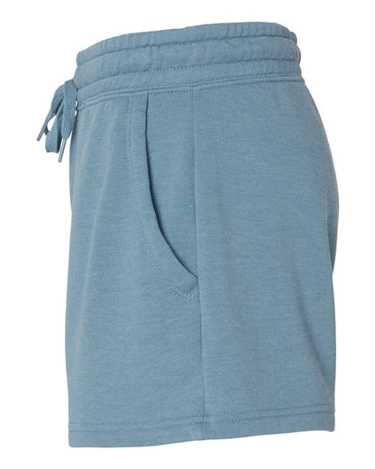 Independent Trading Co. Women’s Lightweight California Wave Wash Fleece Shorts PRM20SRT #color_Misty Blue