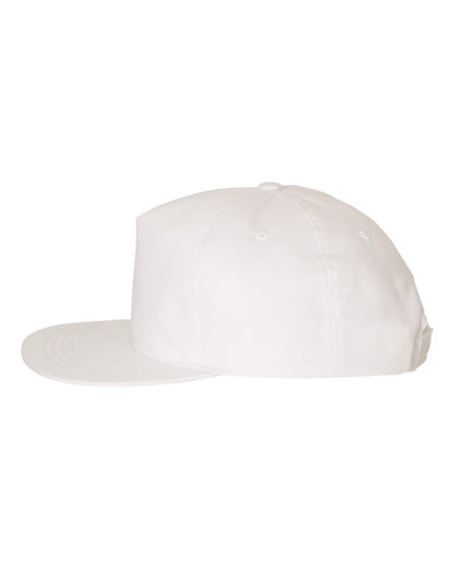 YP Classics Lightly-Structured Five-Panel Snapback Cap 6502 #color_White